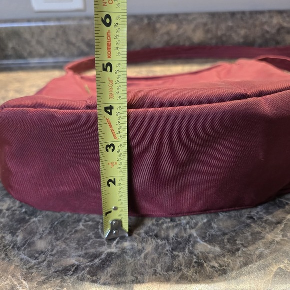 Travelon Anti-Theft Burgundy Round Hobo Bag  Purse - Picture 4 of 9